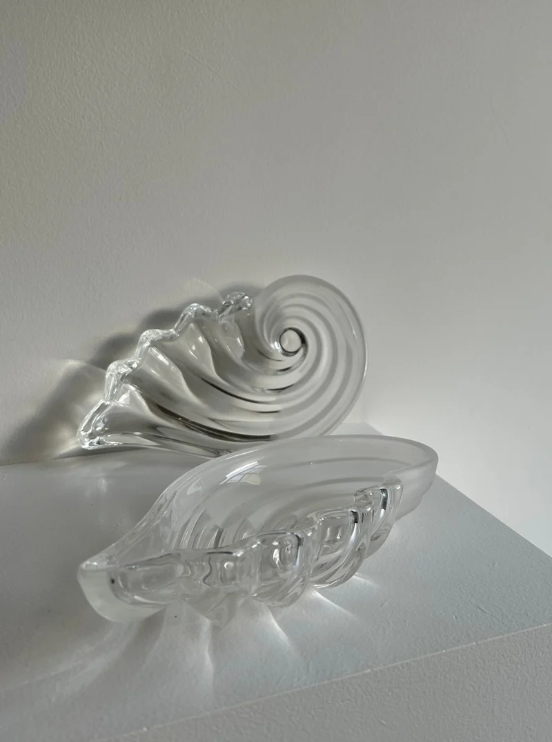Glass Shell Butter Dish