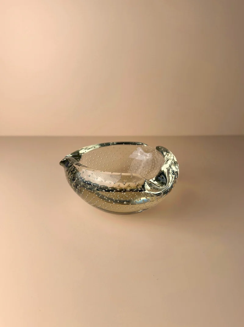 1950s yellow Murano Bullicante ashtray
