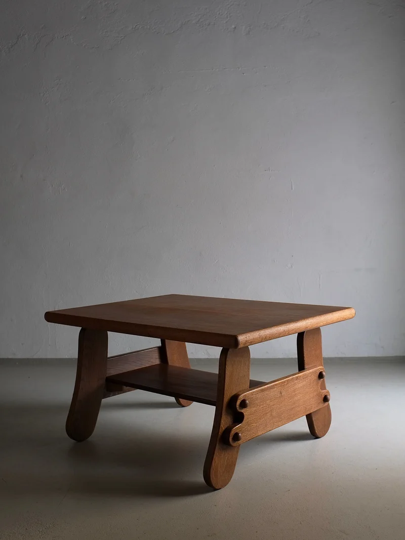 Brutalist Oak Coffee Table | Netherlands | 1970s