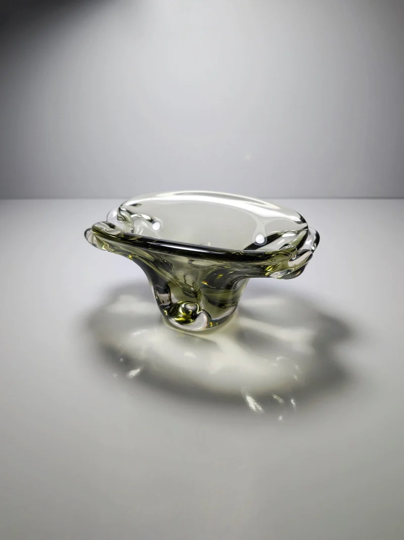 Bohemian Smoked Glass Ashtray by Jan Beránek - 1960s