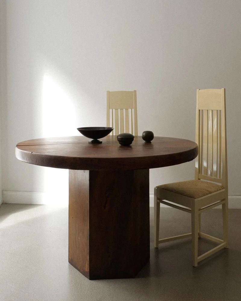 Midcentury Hexagonal Wood Dining Table