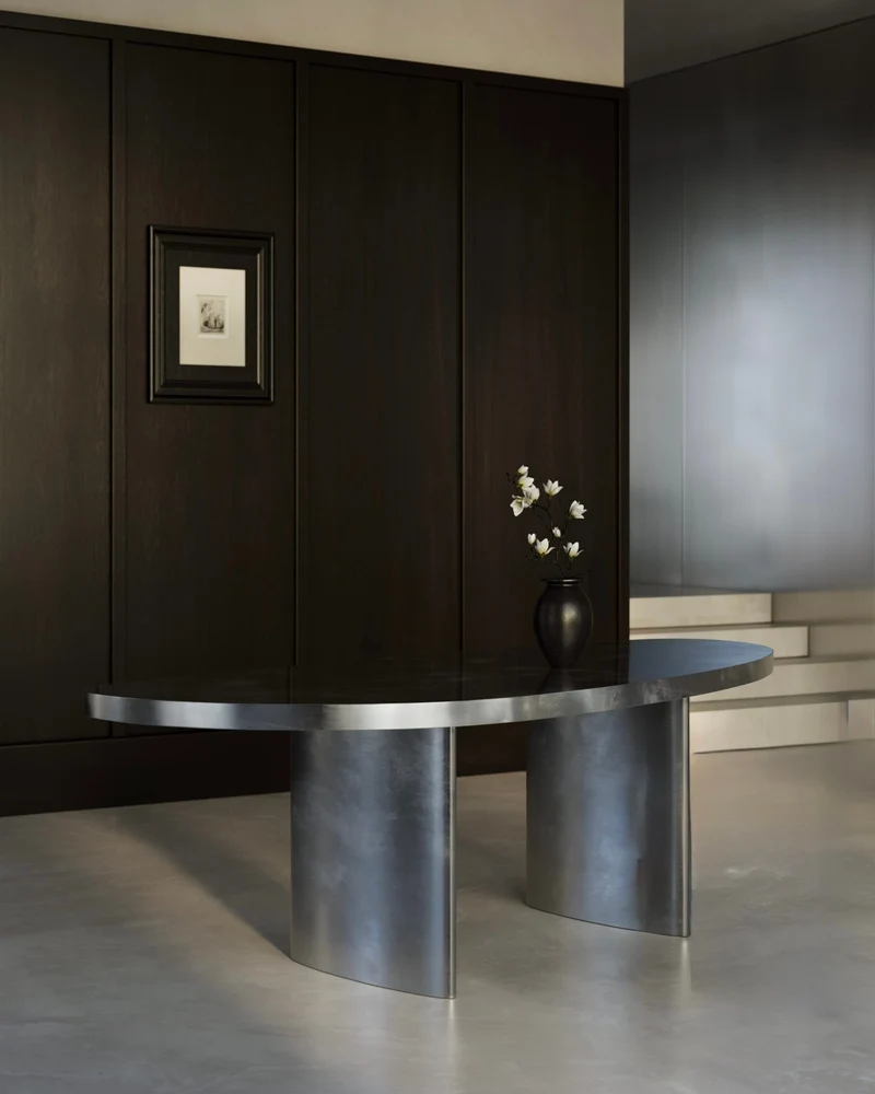 Contemporary Dining Table - Stainless Steel Collection