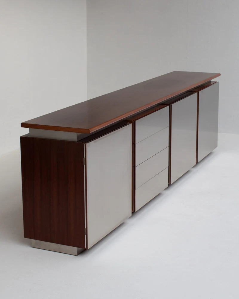 Brown Acerbis Cabinet with Chrome Doors