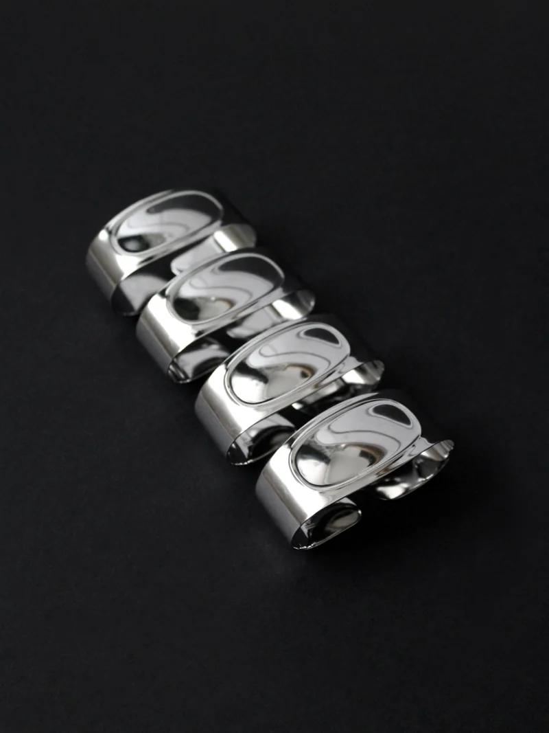 Stainless Steel WMF Napkin Rings, Germany, 1970s