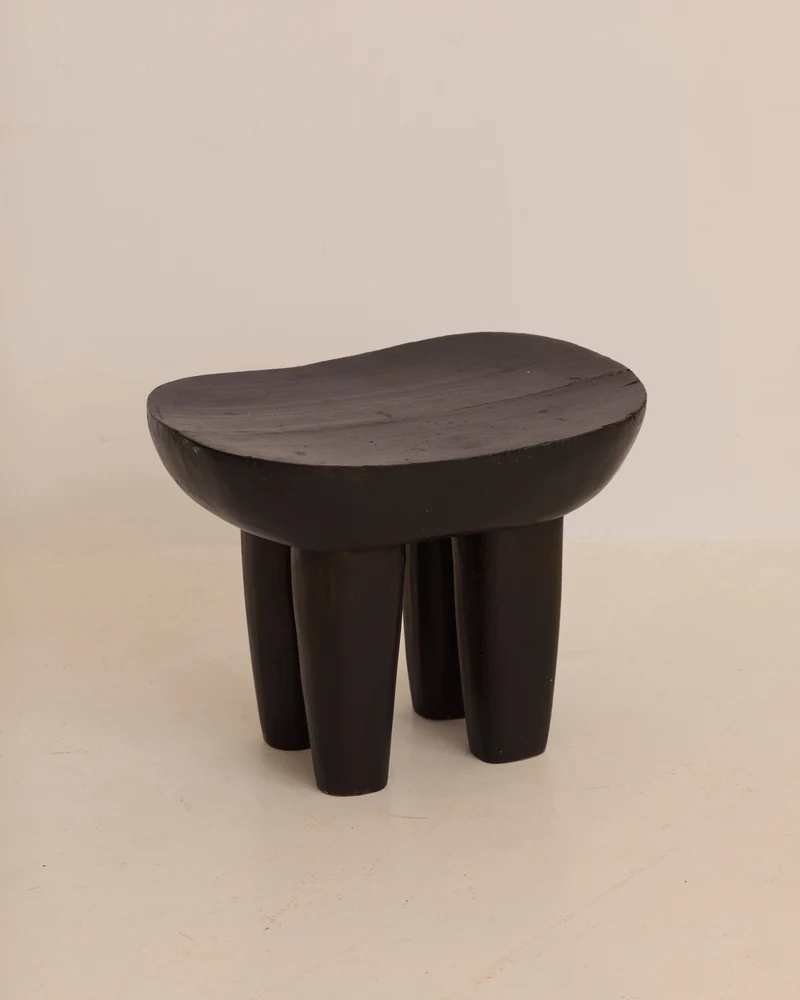 Vintage Senufo Monoxyl African Stool in Black / Wenge