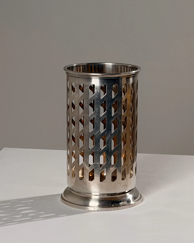 Silver-plated Metal Bottle Holder, Saint-Médard, Paris, 1930s