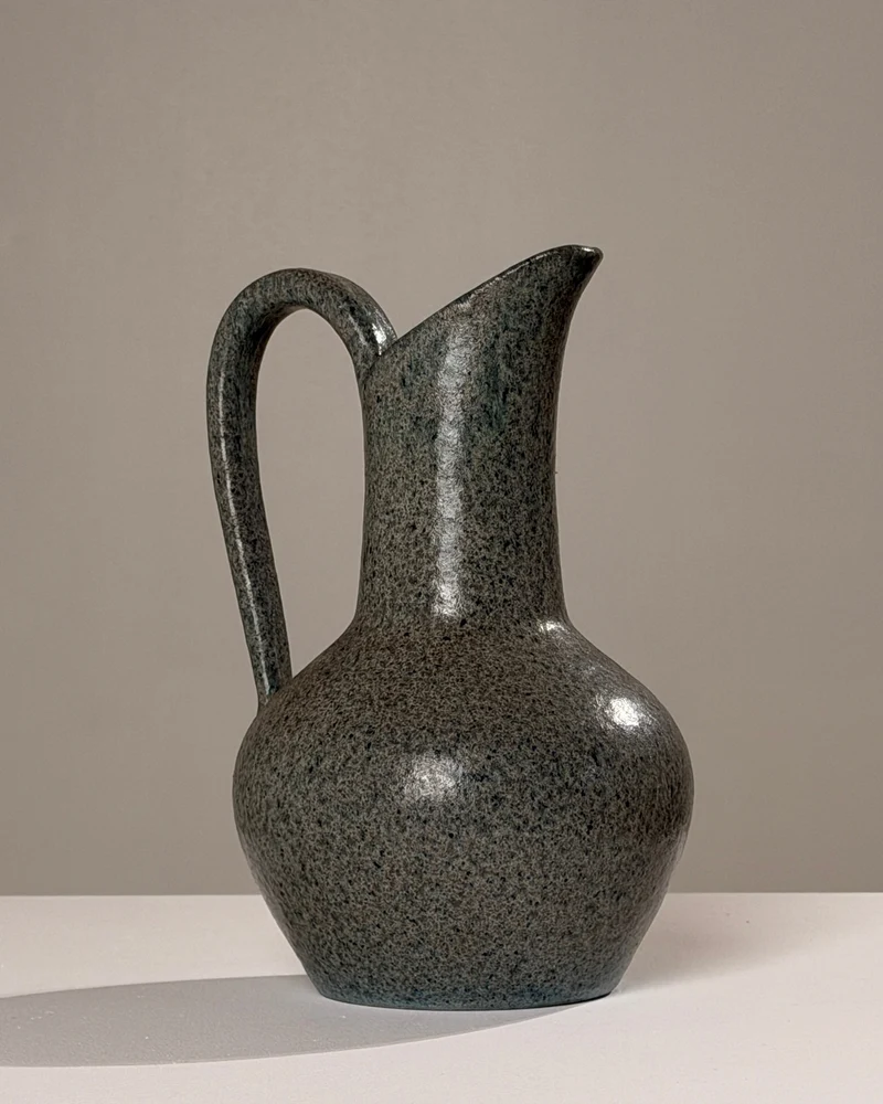 Ceramic pitcher by Potiers d'Accolay, France, circa 1960.