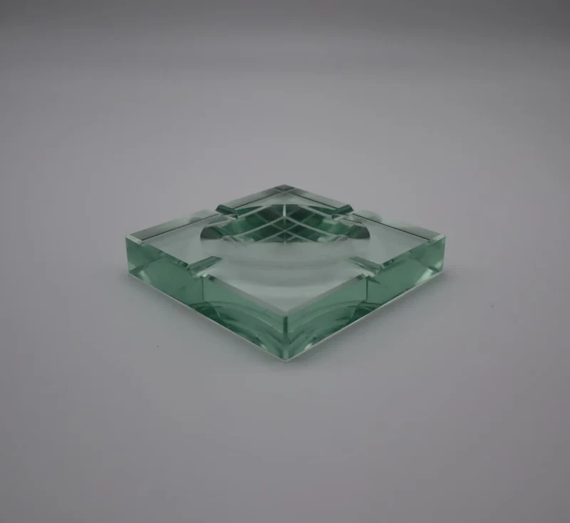 Fontana Arte Green Crystal Ashtray – Italian Mid Century Modern Glass – 1960s Vintage