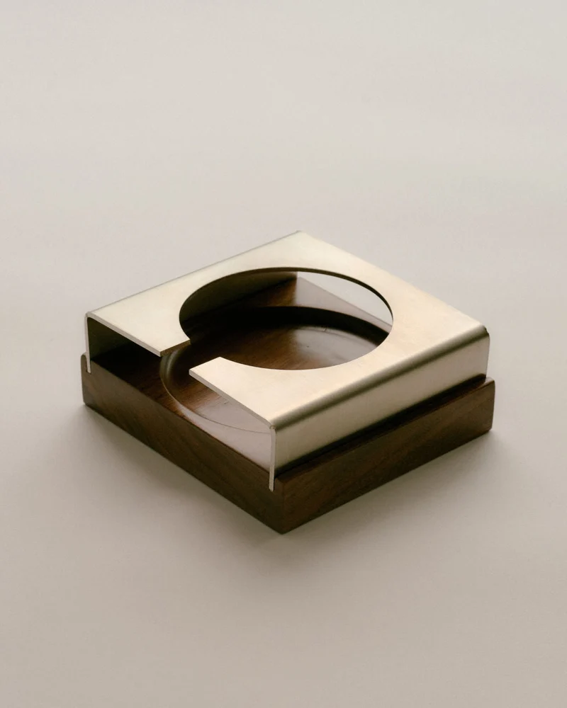 C1 COASTER (set of 2) Serveware in Walnut and Stainless Steel