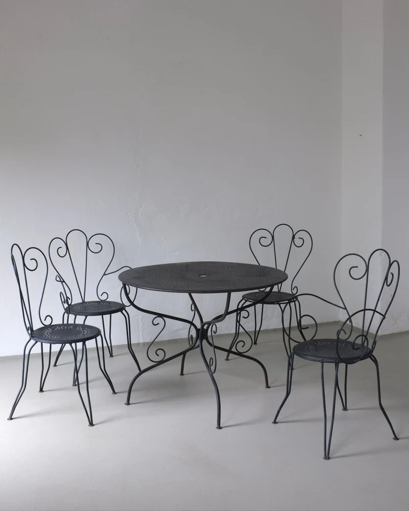 Wrought Iron Garden Dining Set, 1950s France