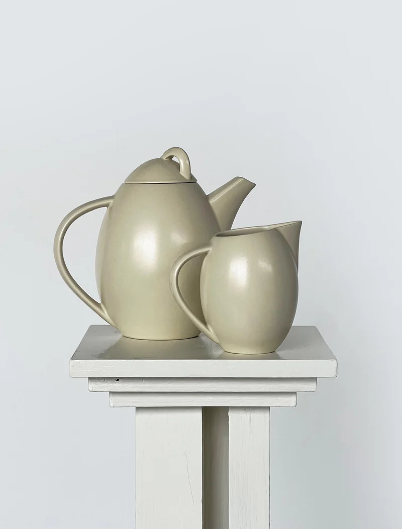 British Pottery Teapot & Milk Jug