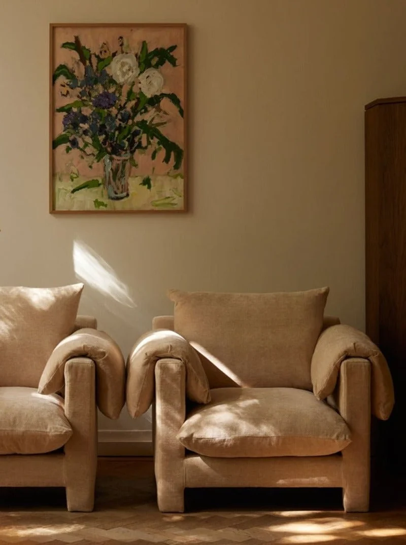 La Plume Armchair in Villa Nova Atlantis Fabric