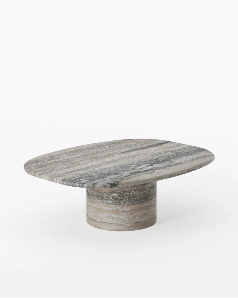 Circa Coffee Table in Silver Travertine