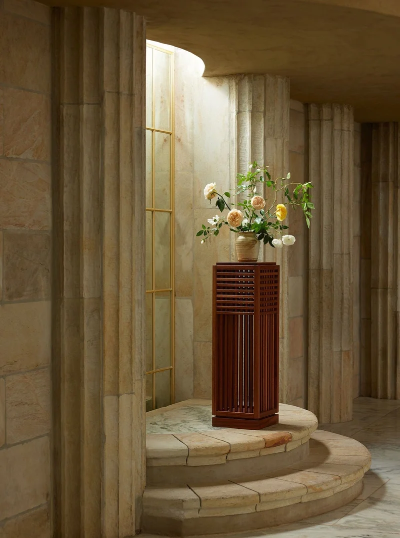 Riviera Plinth Medium in Oiled African Mahogany