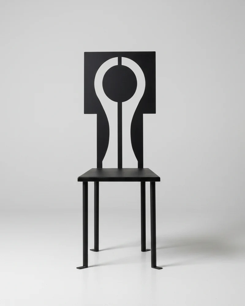 Luna Chair in Iron and Black Powder Coat