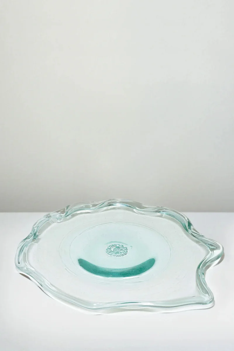 Pond - Recycled Glass Serving Plate in Clear