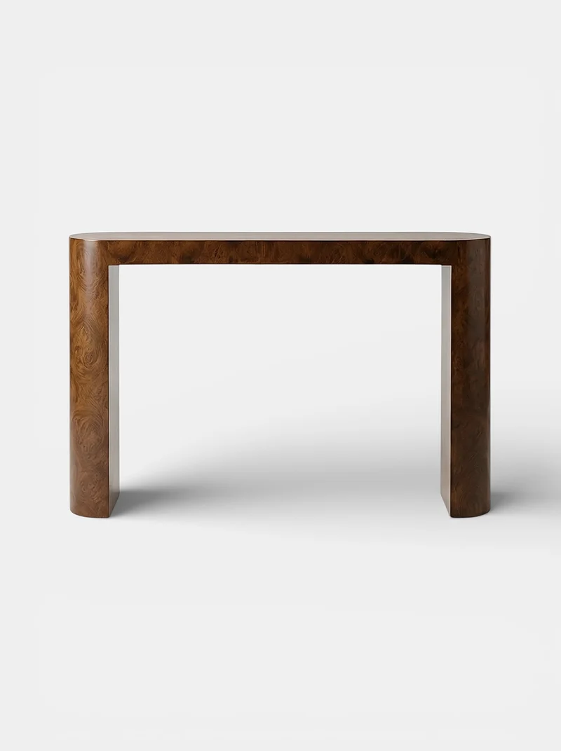 Luna Console Burl Wood