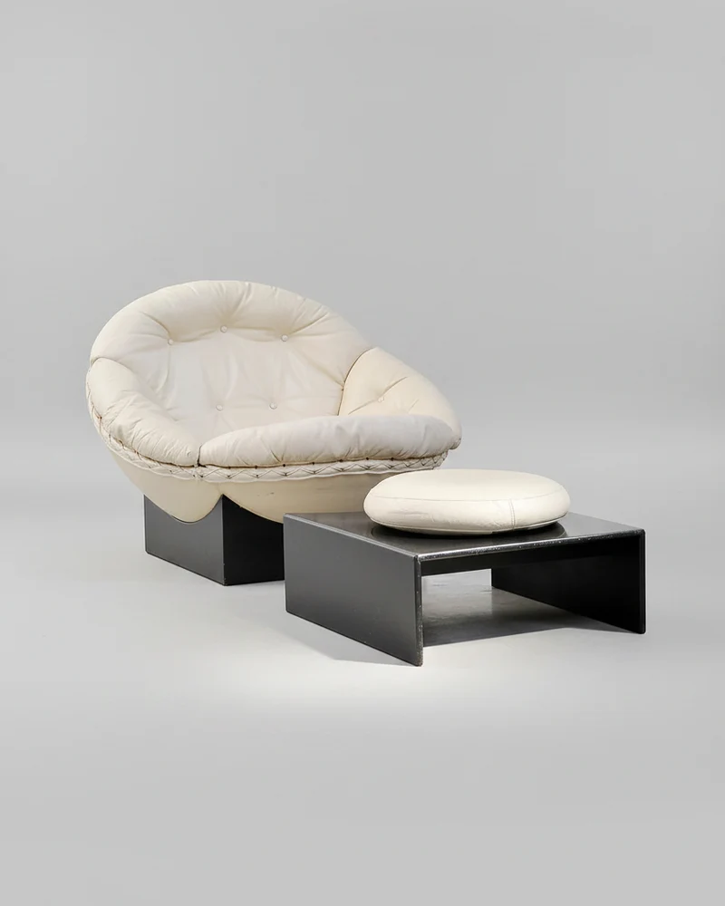 Illum Wikkelsø ‘Apollo’ Lounge Chair & Ottoman, 1970s