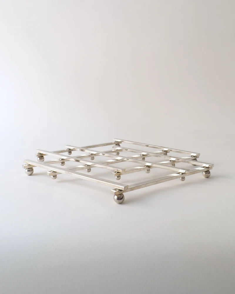 Adnet Silver Trivet 1950s