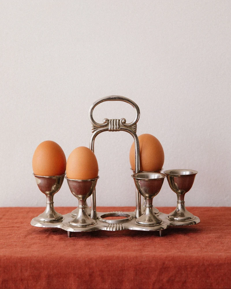 Vintage Egg Cruet Holder Set