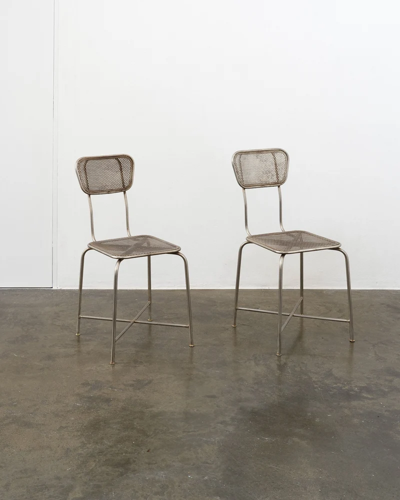 Vintage Perforated Metal Chairs