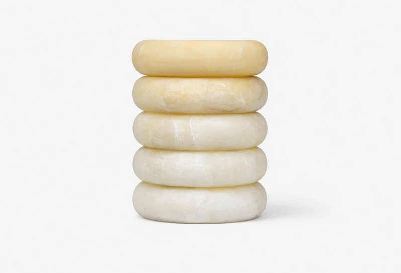 Olo Nighstand/ Sidetable made from Marble and Onyx