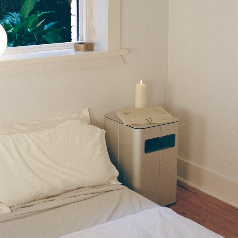 Gadroon Bedside Table in Aluminium