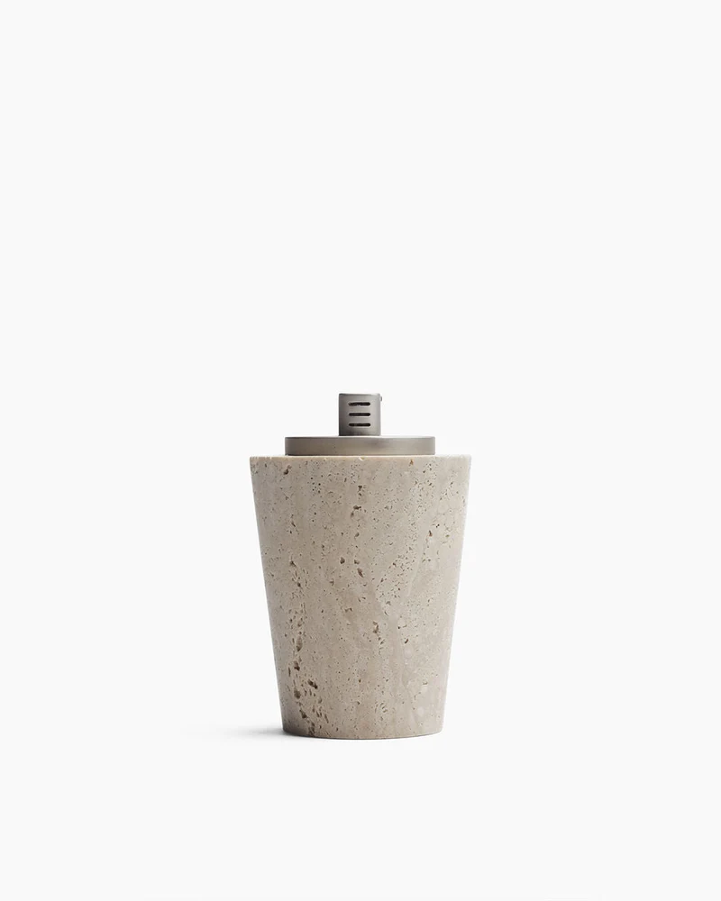 Metal and Stone Travertine - Table Lighter