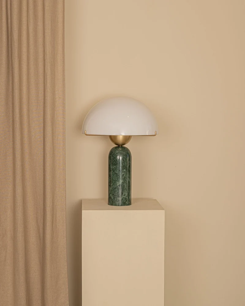 'Peono' Table Lamp in Green Marble