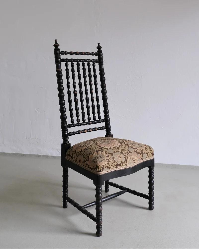 Oak Bobbin Chair, France, 1850s