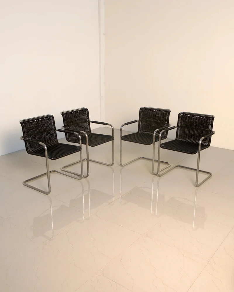 Set of 4 Chair "D41" by Jean Prouvé for Tecta 80's