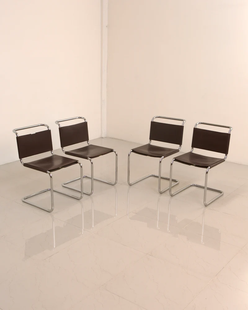 Set of 4 Chair "S33" by Mart Stam for Gavina 60's