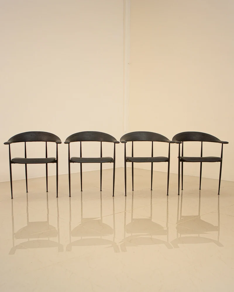 Set of 4 Chairs "P40" by Giancarlo Vegni for Fasem 80's
