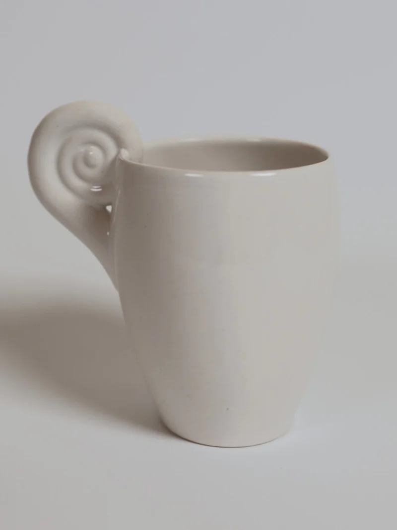 Aries White Cup with Horn