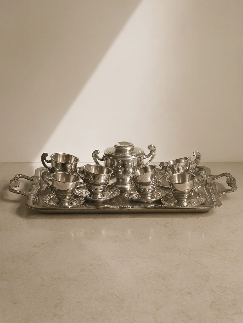 Italian Inox Steel Coffee Set for 12 Persons