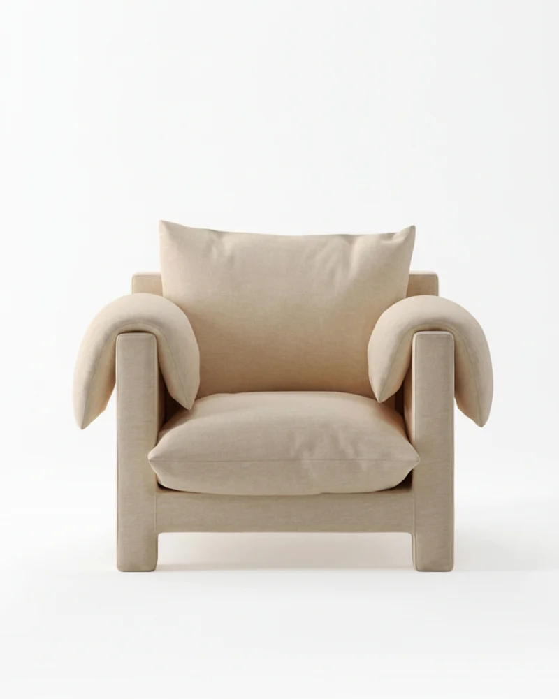 'La Plume' Armchair in Dedar Belsuede Fabric