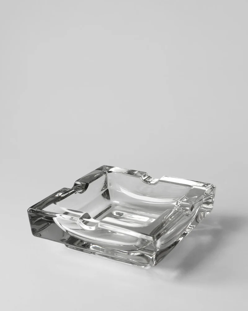 Mid-Century Crystal Glass Ashtray