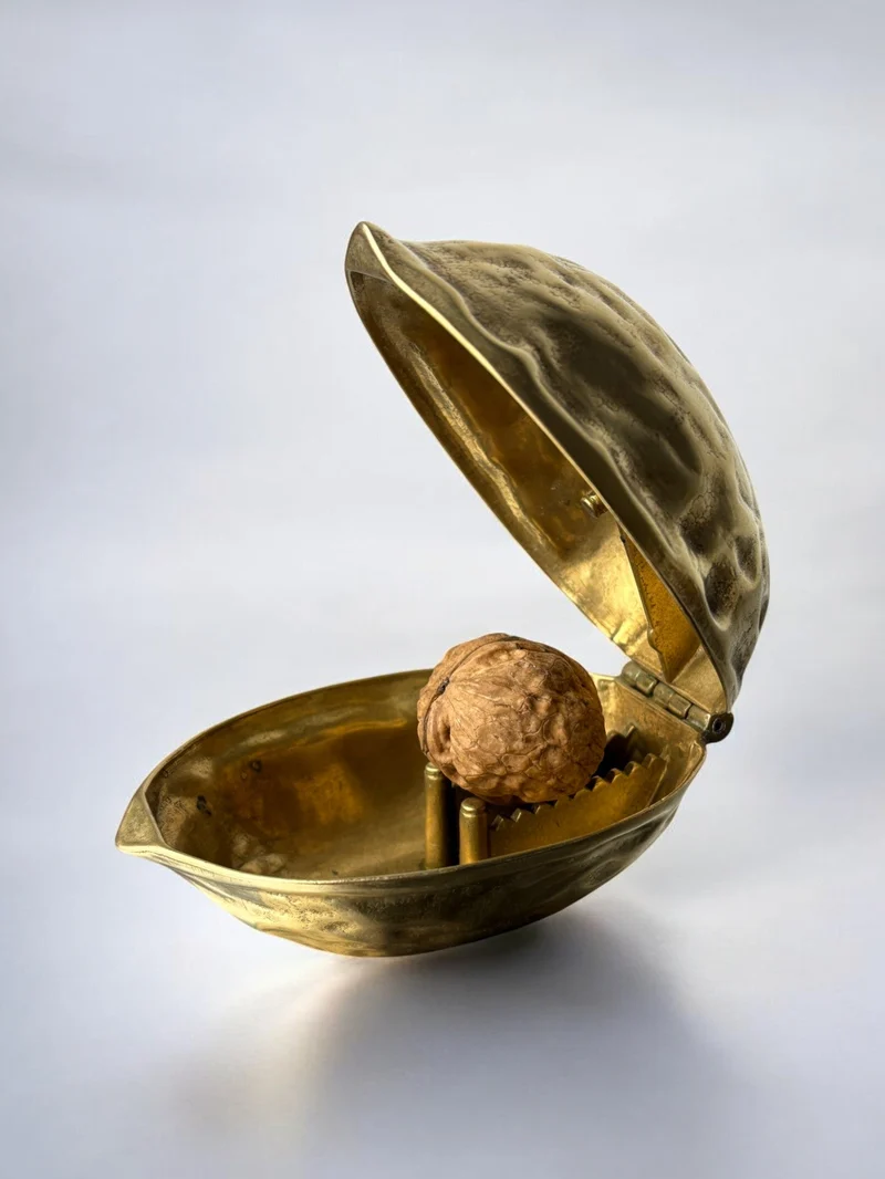 Walnut Shaped Nut Cracker in Brass, Italy 1970s