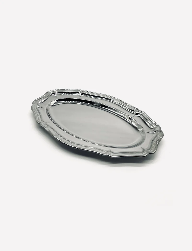 Vintage medium serving dish in stainless steel
