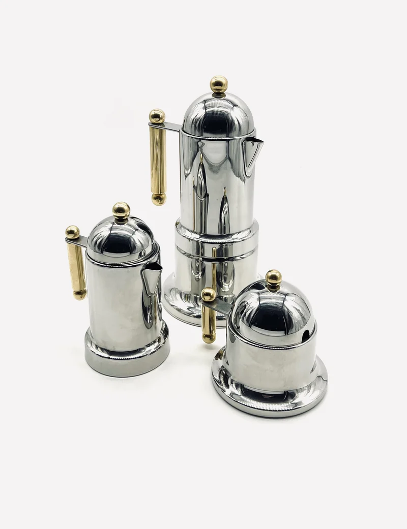 Vintage Italian Coffee & Tea in Steel and Stainless Steel