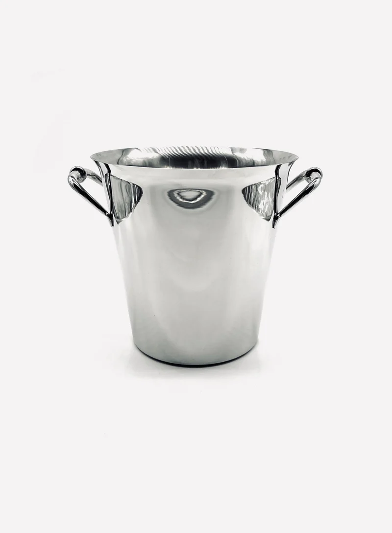 Vintage champagne cooler in stainless steel