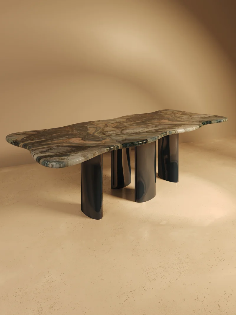 MOJÉ Blue Edition – Glossy Lacquered Base, Quartzite Blue Blend Top