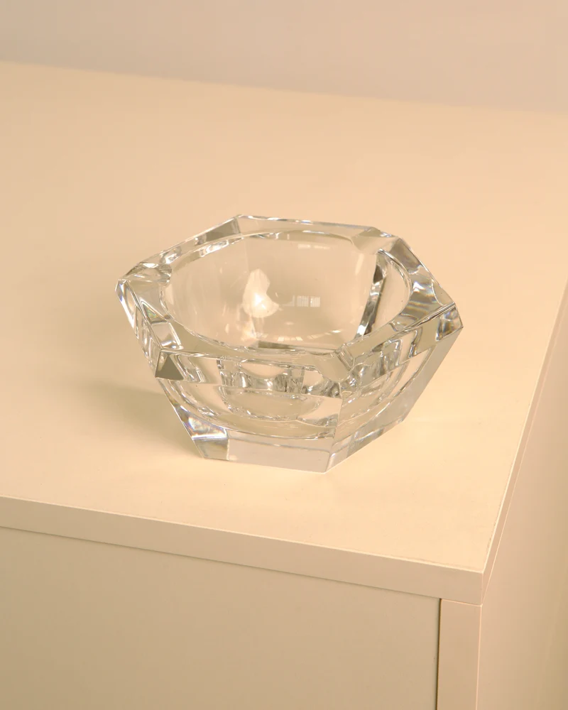 Crystal Italian Ashtray "Diamant" 60's