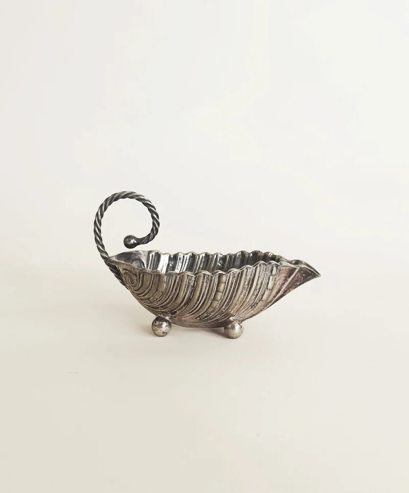 Victorian Silver-Plated Shell-Shaped Sauce & Gravy Boat
