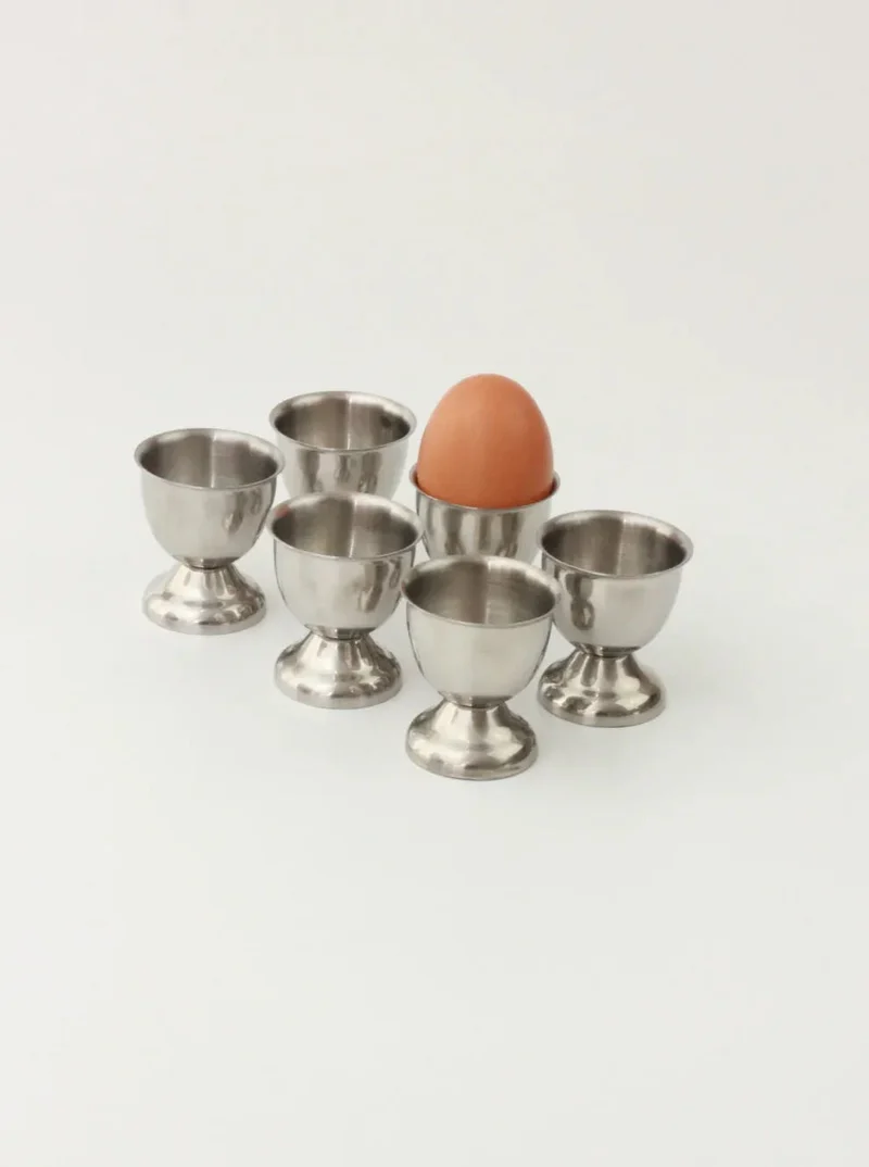 Set of Six Stainless Steel Egg Cups