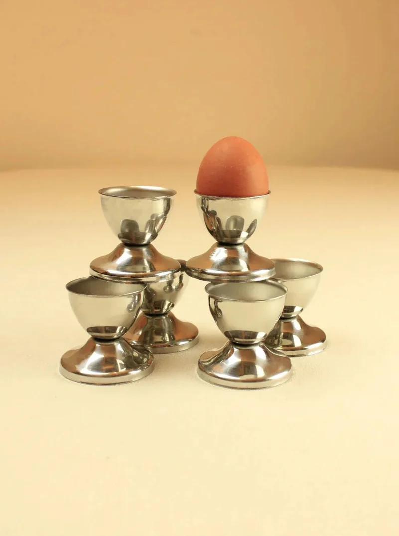 Set of Six Stainless Steel Egg Cups