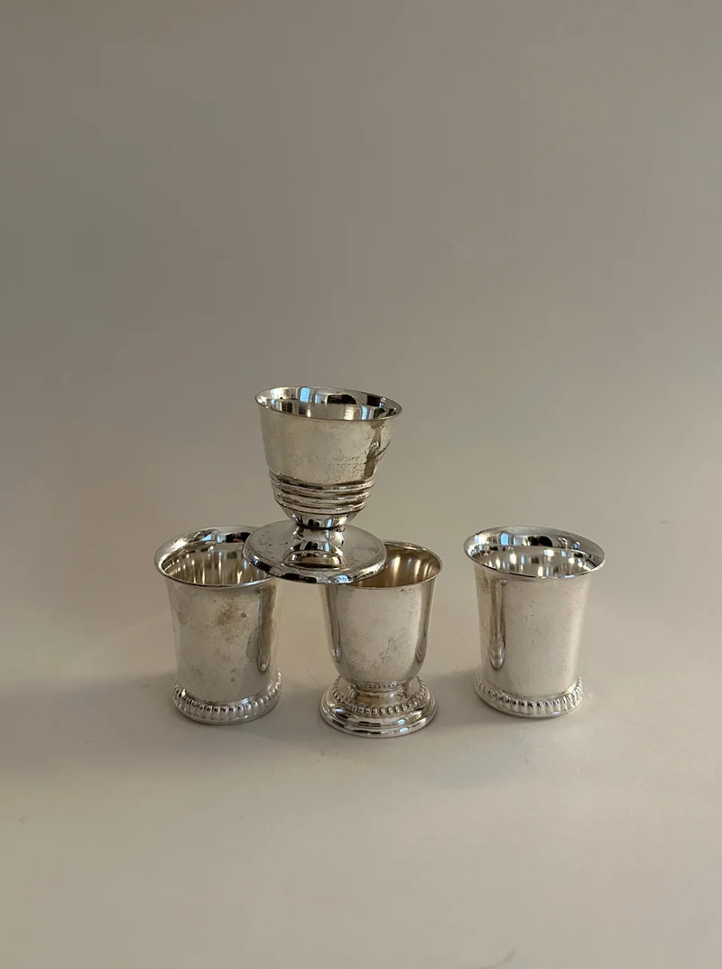 Set of Four Silver Plated Egg Cup