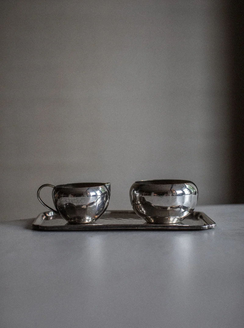 Art Deco Creamer & Sugar Bowl