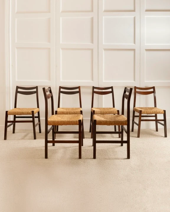 Set of 6 Italian Chairs - 1960s