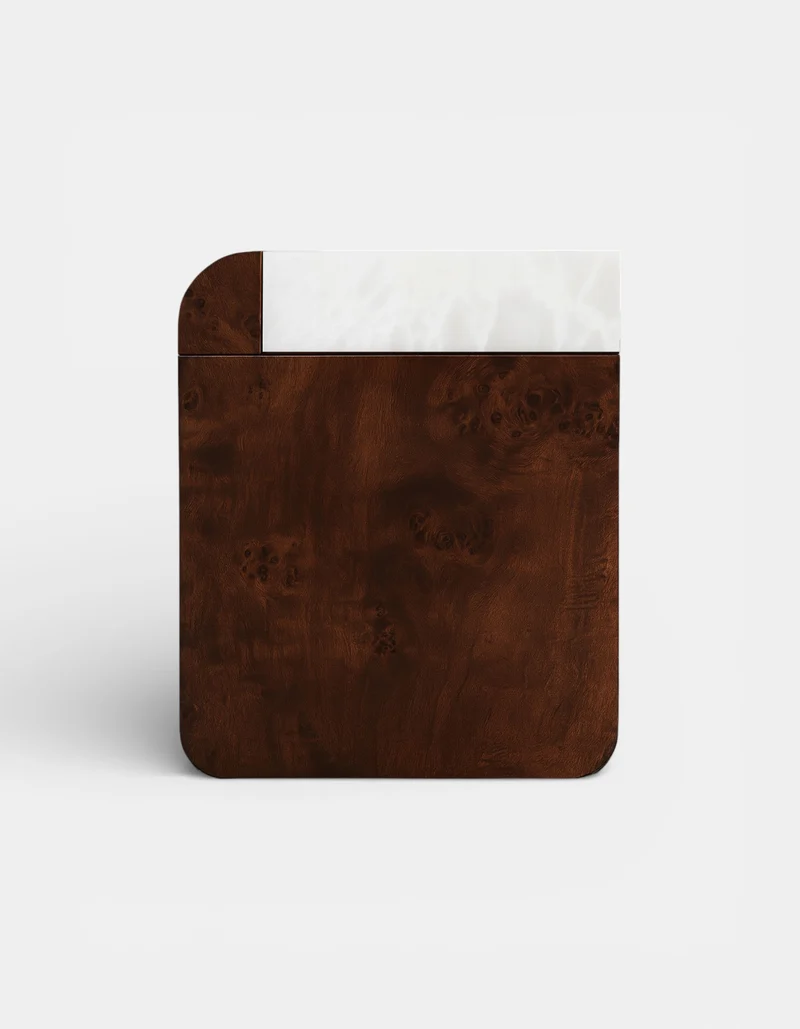 'Amo' Wooden and Marble Storage Table